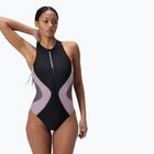 Dámske jednodielne plavky Speedo Zip Colorblock anthracite