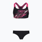 Detské dvojdielne plavky Speedo Medley Logo Racerback 2pc anthracite/pink