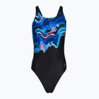Dámske jednodielne plavky Speedo Placement Printed Leaderback canyon ombre/black