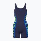 Dámske jednodielne plavky Speedo Hyperboom Splice Muscleback Legsuit peacoat/sapphire