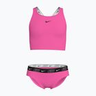 Detské dvojdielne plavky Nike Logo Tape Crossback Midkini hyper pink