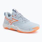 Dámske volejbalové topánky Mizuno Wave Momentum Elite blue finch/white/lava orange