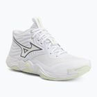 Dámske volejbalové topánky Mizuno Wave Momentum Elite Mid white/balsam green/ambrosia