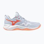 Dámske volejbalové topánky Mizuno Wave Momentum Pro blue finch/lava orange/flamingo coral