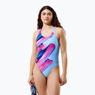 Dámske jednodielne plavky Speedo FL Placement Printed Powerback brushy shadows/cruise