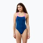 Dámske jednodielne plavky Speedo Solid Turnback denim teal