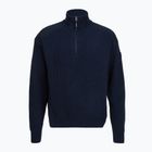 Pánsky sveter Dovre Ribbed Knit Half Zip navy