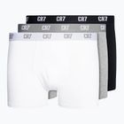 Pánske boxerky CR7 Basic Trunk 3 páry biela/sivá melanž/čierna