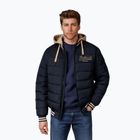 Pánska bunda Pitbull Hidden Quilted Hooded dark navy/beige