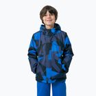 Detská lyžiarska bunda 4F čierno-modrá HJZ22-JKUMN002