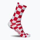 Cyklistické ponožky LUXA Squares červeno-biele LUAMSSQRS