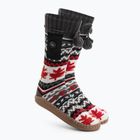 Glovii GOB biele/červené/sivé vyhrievané papuče s ponožkami