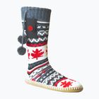 Glovii GOB biele/červené/sivé vyhrievané papuče s ponožkami
