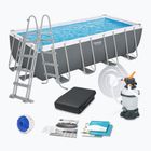 Obdĺžniková bazénová súprava Bestway Power Steel 488 x 244 cm tmavo sivá