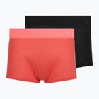 Dámske termo boxerky Devold Breeze Merino 150 Hipser 2 pack black/coral