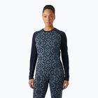 Dámska termoaktívna mikina Helly Hansen Lifa Merino Midweight Graphic Crew navy nordic rose aop