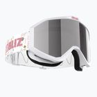 Detské lyžiarske okuliare Bliz Liner Jr white pink logo/pink&silver mirror