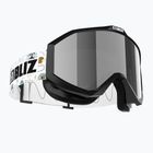 Detské lyžiarske okuliare Bliz Liner Jr black white logo/brown&silver mirror