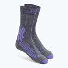 Dámske trekingové ponožky X-Socks Trek X Merino grey purple melange/grey melange