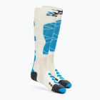 Dámske lyžiarske ponožky X-Socks Ski Silk Merino 4.0 white/black/turquoise