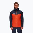 MAMMUT Kento Light HS pánska hardshellová bunda oranžová a tmavomodrá