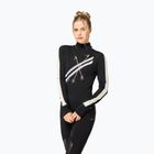 Dámske tričko longsleeve super.natural KryTeeede Col T-Neck Light jet black/white/mountain trail gl/white
