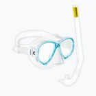Detská sada na šnorchlovanie Cressi Perla Jr + Minigringo clear/aquamarine