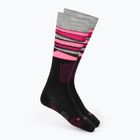 Dámske lyžiarske ponožky Mico Light Weight Superthermo Natural Merino Ski black/fluorescent fuchsia