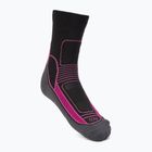 Dámske trekingové ponožky Mico Medium Weight Crew Hike Extra Dry sivo-ružové CA322