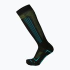 Lyžiarske ponožky Mico Medium Superthermo Primaloftsilk Ski nero/turchese