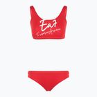 Dámske dvojdielne plavky EA7 Emporio Armani Maxi Logo Bikini Top racing red