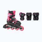 Detské korčule s chráničmi Rollerblade Microblade Combo Jr black/pink