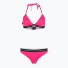 Dámske dvojdielne plavky EA7 Emporio Armani Logo Tape Bikini Triangle neon pink