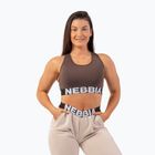 NEBBIA Medium Impact Cross hnedá fitness podprsenka