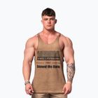 Pánske športové tielko NEBBIA Washed-Off Stringer Max Out light brown