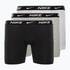 Pánske boxerky Nike Everyday Cotton Stretch 3Pk MP1 white/grey heather / black