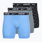 Pánske boxerky Nike Everyday Cotton Stretch 3 pairs swoosh print/grey/university blue