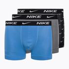 Pánske boxerky Nike Everyday Cotton Stretch Trunk 3Pk UB1 swoosh print/grey/uni blue