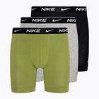 Pánske boxerky Nike Everyday Cotton Stretch Boxer Brief 3 páry hruškovo/sivé/čierne