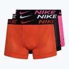 Pánske boxerky Nike Dri-FIT Cotton Trunk 3 páry picante red/laser fuchsia/black