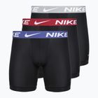 Pánske boxerky Nike Essential Micro 3 pairs black/sapphire/wolf grey/team crimson
