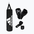 Boxerská súprava adidas Performance vak + rukavice + bandáž čierno-biela ADIBAC11KIT-EUN