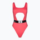 Dámske jednodielne plavky Calvin Klein Cut Out One Piece-RP calypso coral