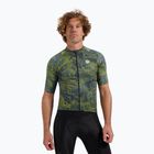 Rogelli Essential Graphic II pánsky cyklistický dres zelená / modrá / horčicová