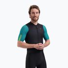 Pánsky cyklistický dres Rogelli Fast black/teal/green
