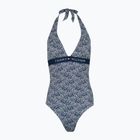 Tommy Hilfiger dámske jednodielne plavky Halter One Piece Rp Print illustrated wave dark night navy
