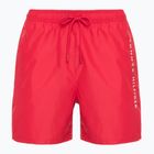 Tommy Hilfiger pánske stredné plavecké šortky so šnúrkou stredne červené