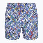 Pánske plavecké šortky Tommy Hilfiger SF Medium Drawstring Print multi monogram blue spell