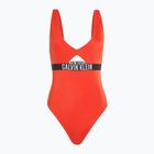Dámske plavky  Calvin Klein KW0KW02746 Intense Power One Piece Fashion Fit flamingo chili