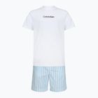 Pánske pyžamo Calvin Klein LV00NM2903 classic white top/aurora stripe